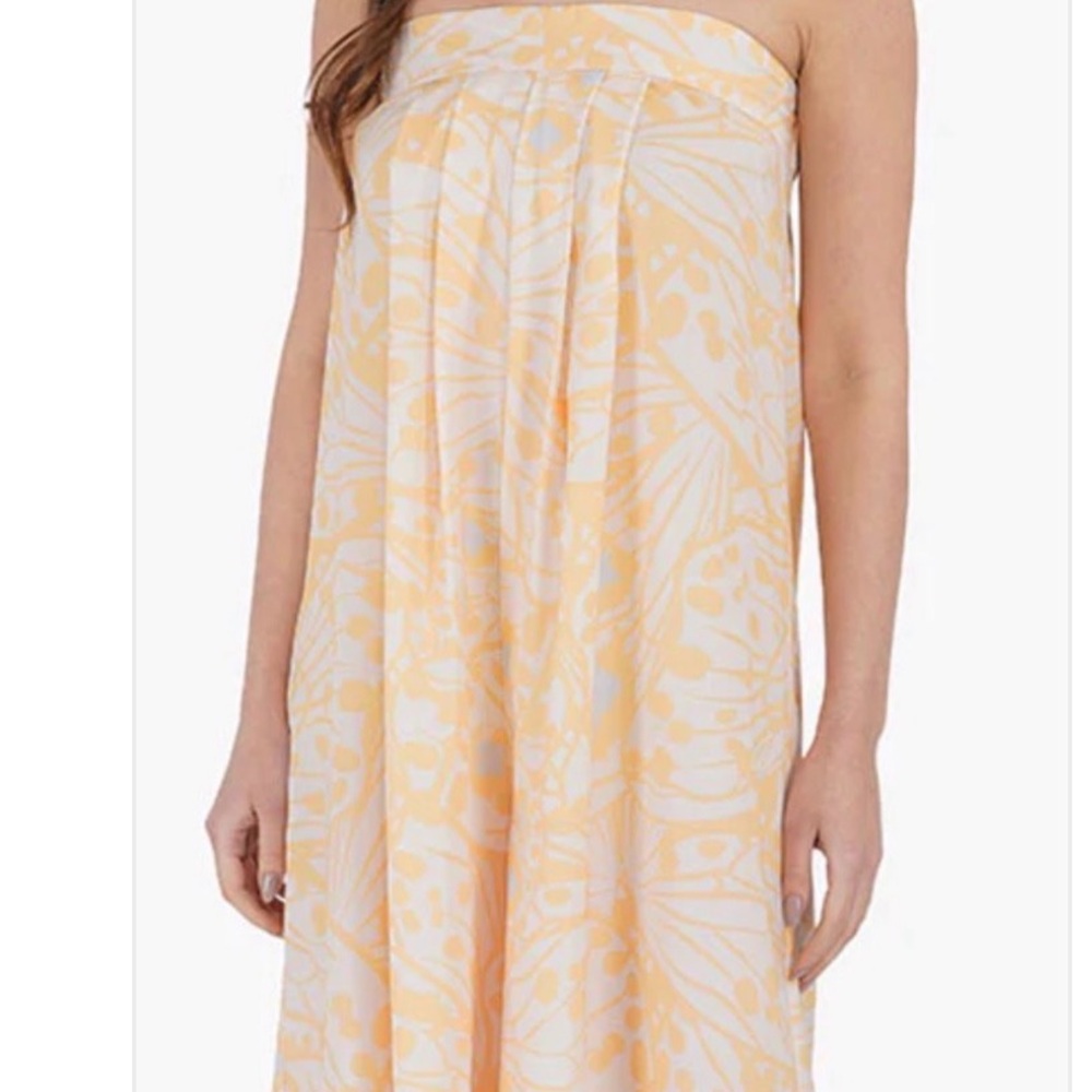 Strapless America Beyond Yellow White Blue Floral Maxi Jumper - Picture 12 of 13